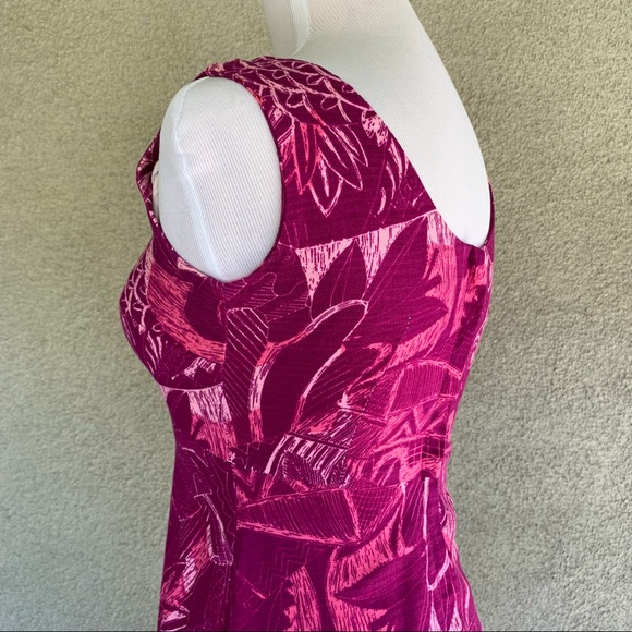 🌺 Vintage Barkcloth Muumuu Maxi-Dress Fuchsia 🌺 - Picture 8 of 12